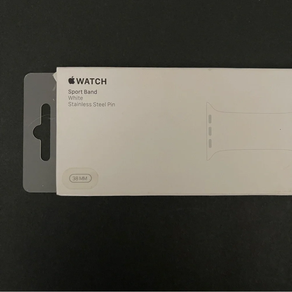Apple Watch Sport Band - White with Stainless Steel Pin